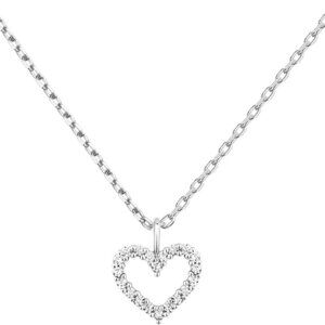 14K Gold Plated Cubic Zirconia Heart Necklace | Layered Necklaces | Gold Necklac
